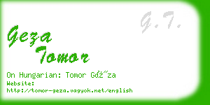 geza tomor business card